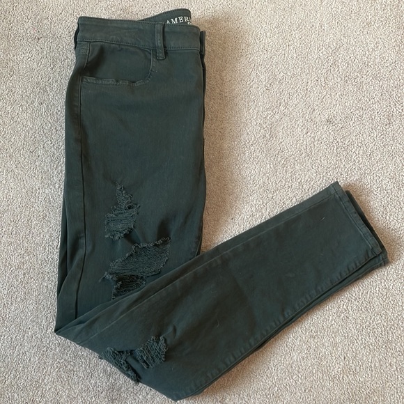 American Eagle Hi rise army green jeggings - Picture 3 of 6